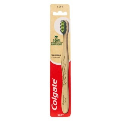 Colgate Bamboo Charcoal Soft Toothbrush - Bamboo Handle, 1 Pack