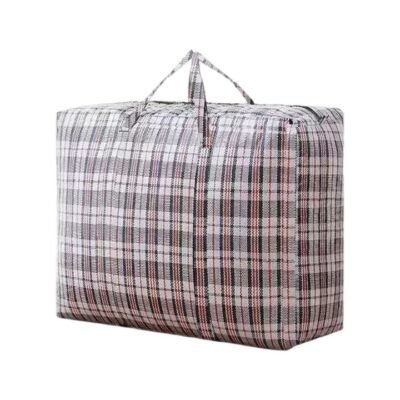 Turtle PVC Woven Storage Bag – Check Pattern 65 x 60 x 30 cm