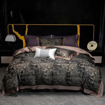 Heartin High-Density 4-Piece Bedding Set Black – Double Gourmet Grocer Heartin High-Density 4-Piece Bedding Set Black – Double