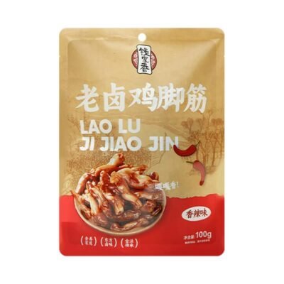 Qian Jiaxiang Spicy Braised Chicken Tendons 100g - Chinese Chicken Feet Tendon Snack