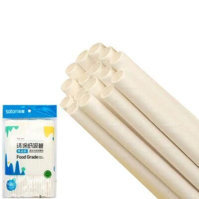 Soton Food Grade Paper Straws – 100 Pack Gourmet Grocer Soton Food Grade Paper Straws - 100 Pack